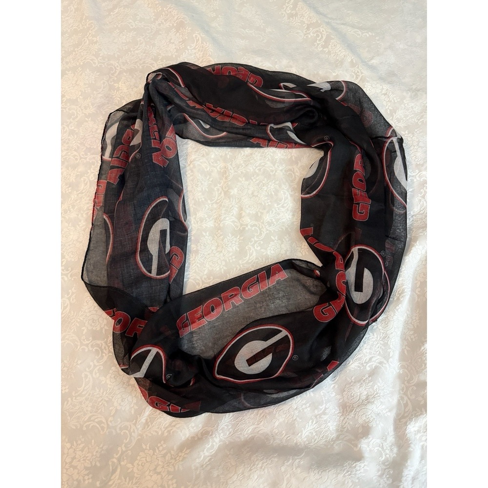 Georgia Bulldogs Football College Infinity‎ Red & Black Print Scarf Cowl